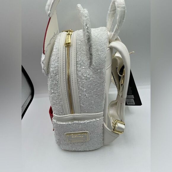 Loungefly Chistmas Mickey Mouse Cosplay Sequin Mini Backpack and Wallet Lot of 2 - Picture 8 of 13